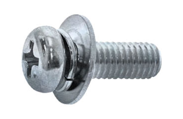 鉄(+) ナベ頭セムス小ねじ SP＝3 (ツーロック・バネ座+JIS平座 組込)